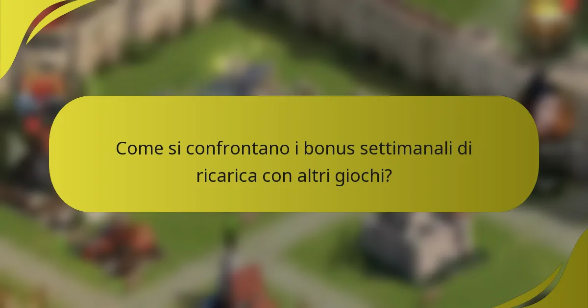 Come si confrontano i bonus settimanali di ricarica con altri giochi?
